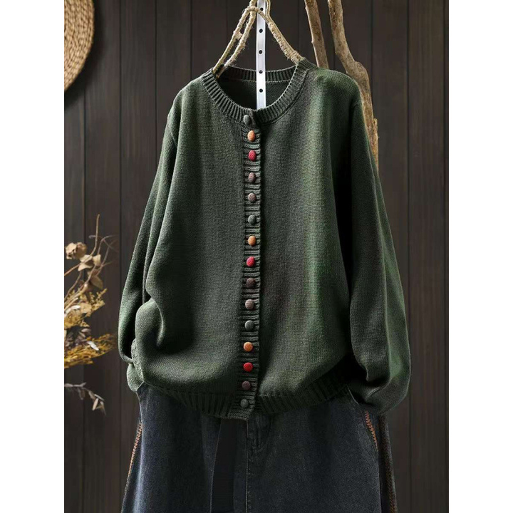 Sharon | Winter Colorful Button Knit Cardigan