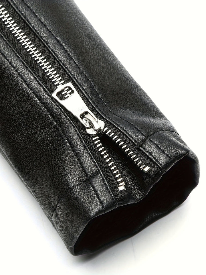 Linda | Faux Slim-Fit Biker Leather Jacket