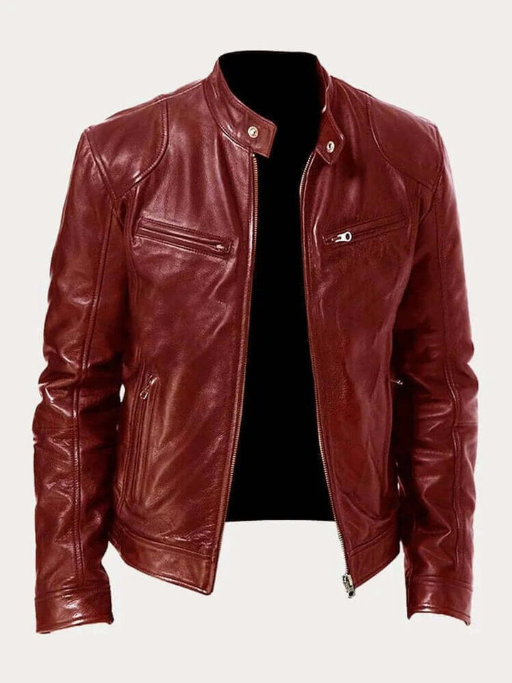 Aiden | Genuine Leather Functional Zip Jacket