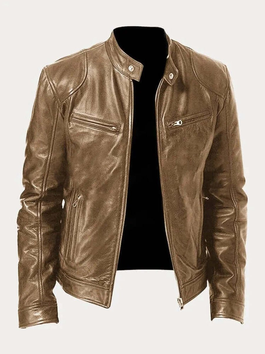 Aiden | Genuine Leather Functional Zip Jacket
