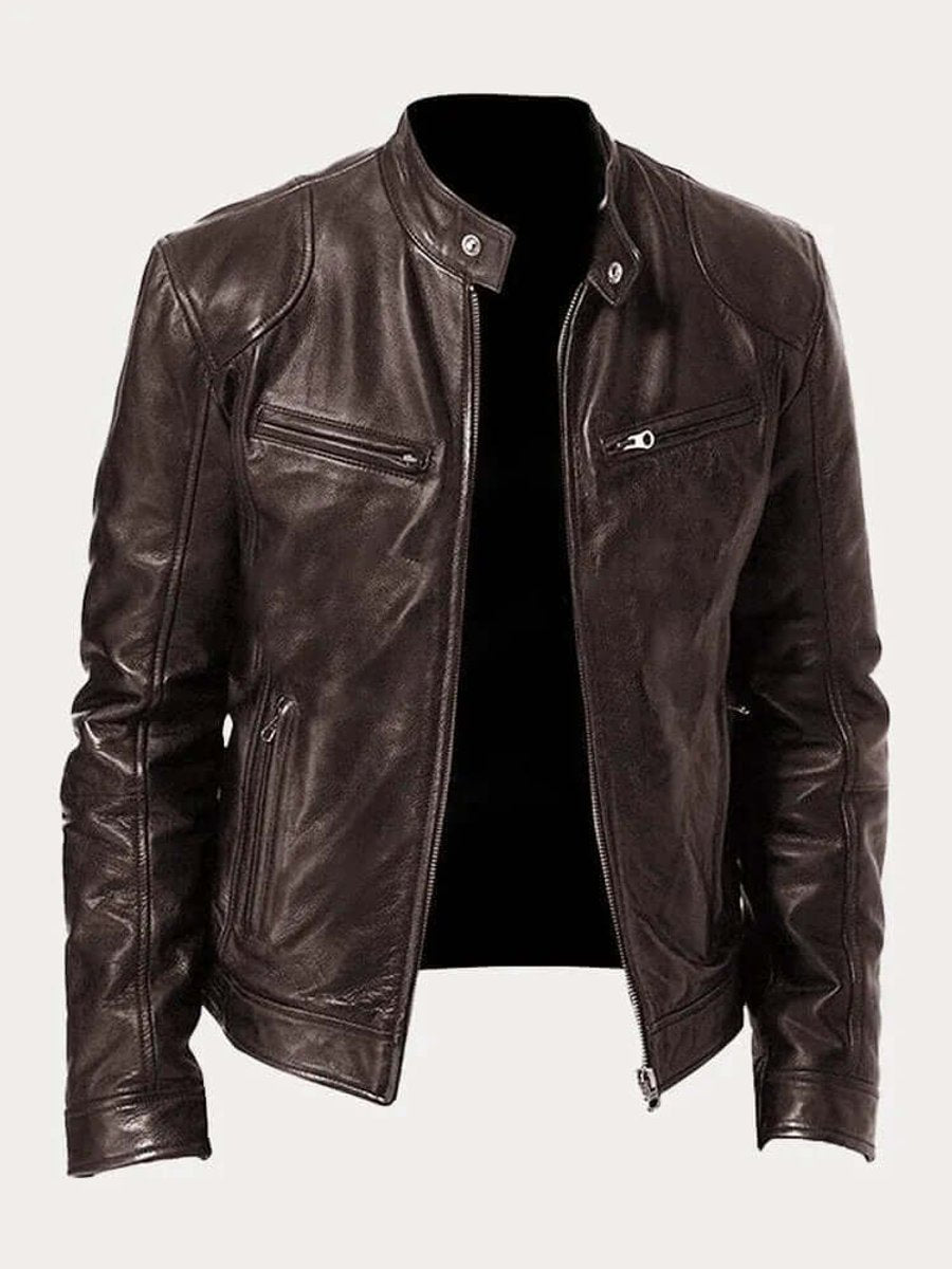 Aiden | Genuine Leather Functional Zip Jacket