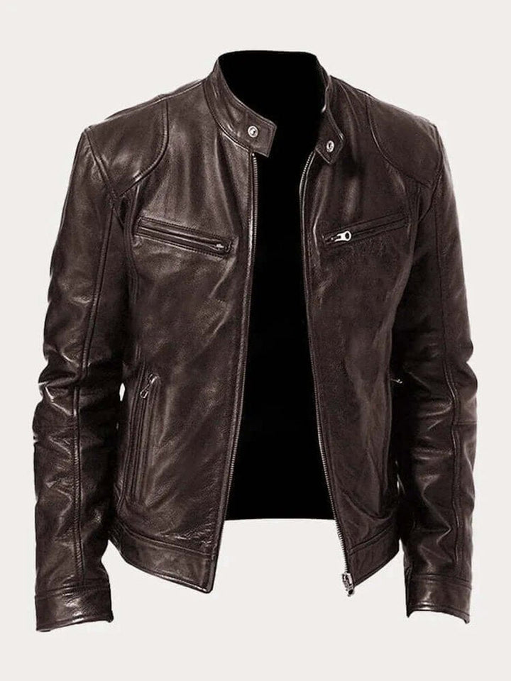 Aiden | Genuine Leather Functional Zip Jacket