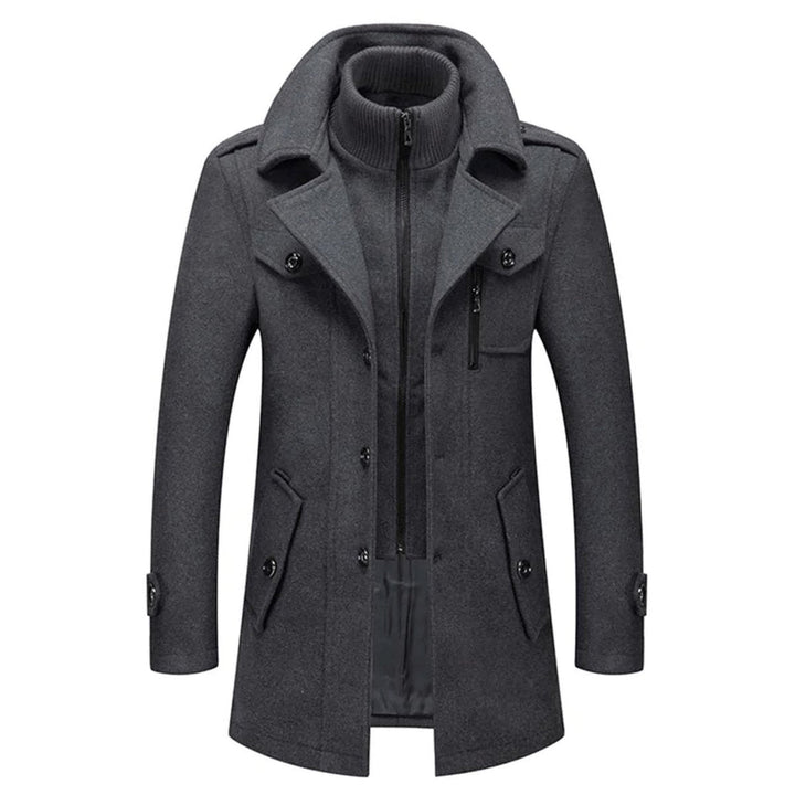 Caleb | Wool Two-in-One Design Functional Pockets Overcoat