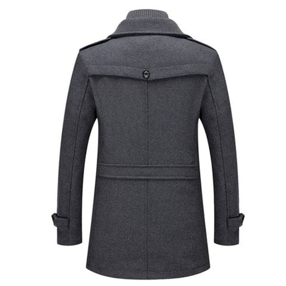 Caleb | Wool Two-in-One Design Functional Pockets Overcoat