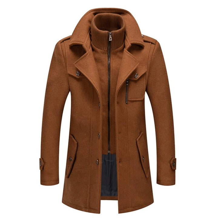 Caleb | Wool Two-in-One Design Functional Pockets Overcoat