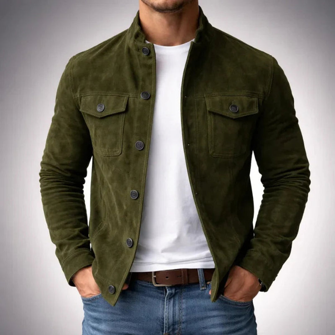 Henry | Suede Structured Tailored Chest Flap Jacket