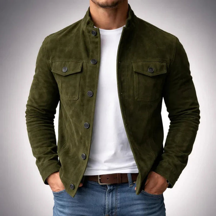 Henry | Suede Structured Tailored Chest Flap Jacket