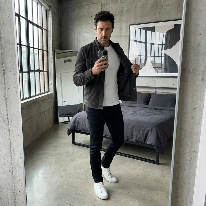 Henry | Suede Structured Tailored Chest Flap Jacket
