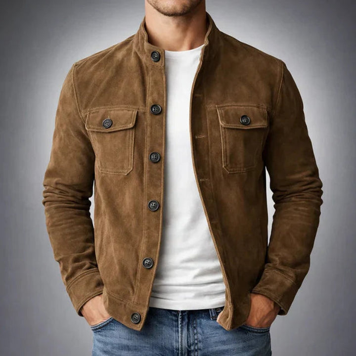Henry | Suede Structured Tailored Chest Flap Jacket