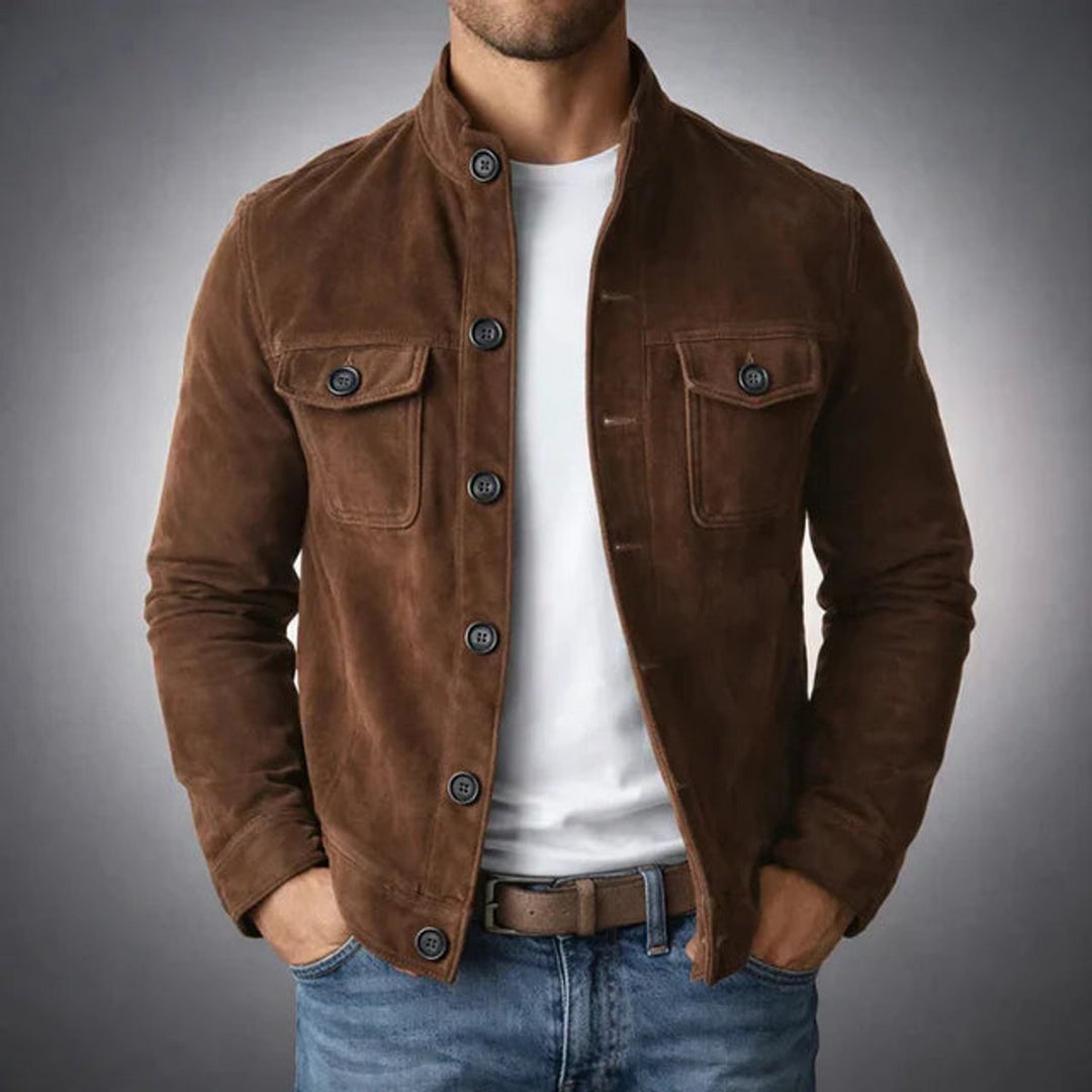 Henry | Suede Structured Tailored Chest Flap Jacket