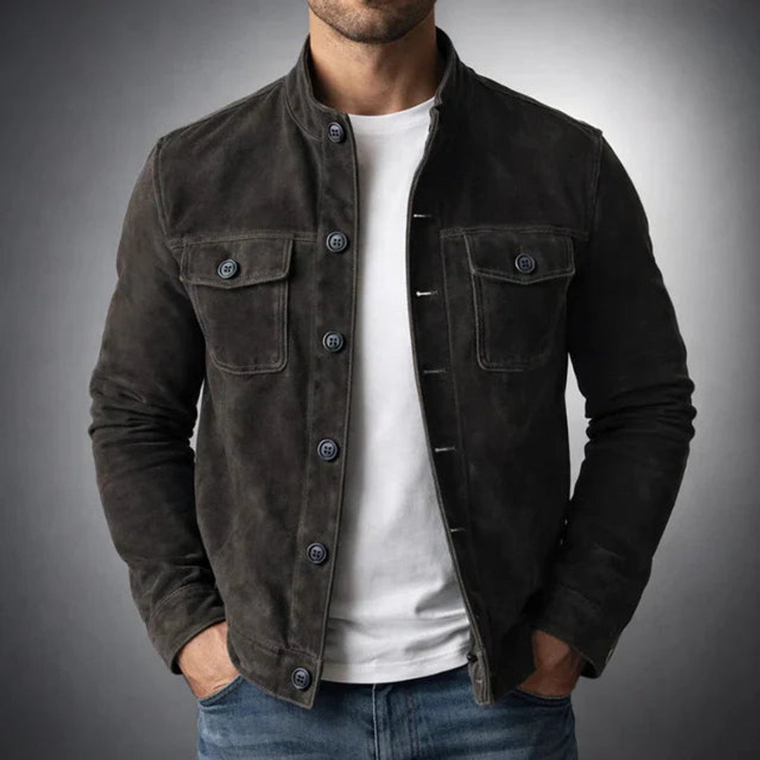Henry | Suede Structured Tailored Chest Flap Jacket