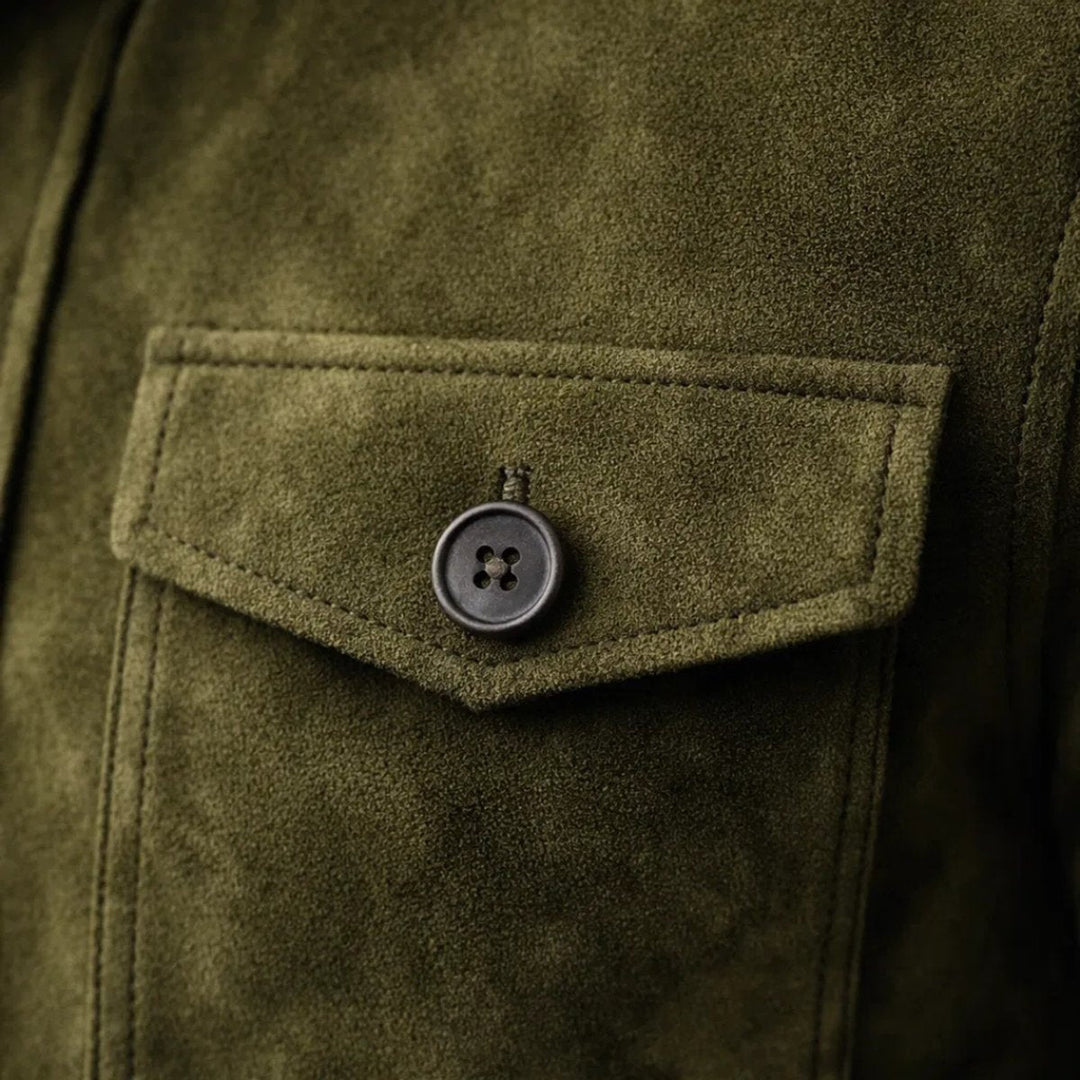 Henry | Suede Structured Tailored Chest Flap Jacket