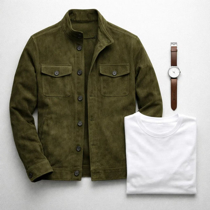 Henry | Suede Structured Tailored Chest Flap Jacket