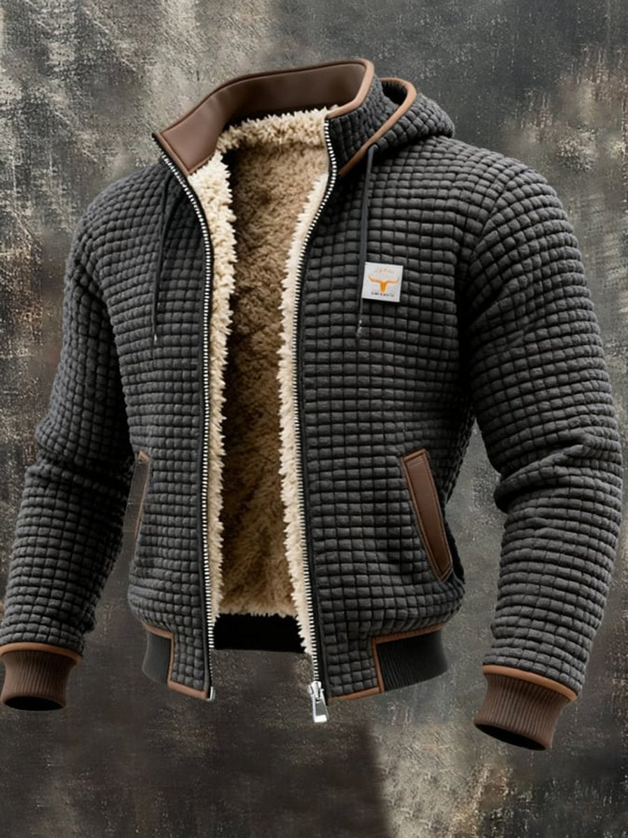 Ethan | Sherpa-Lined Quilted Leather-Trim Details Coat