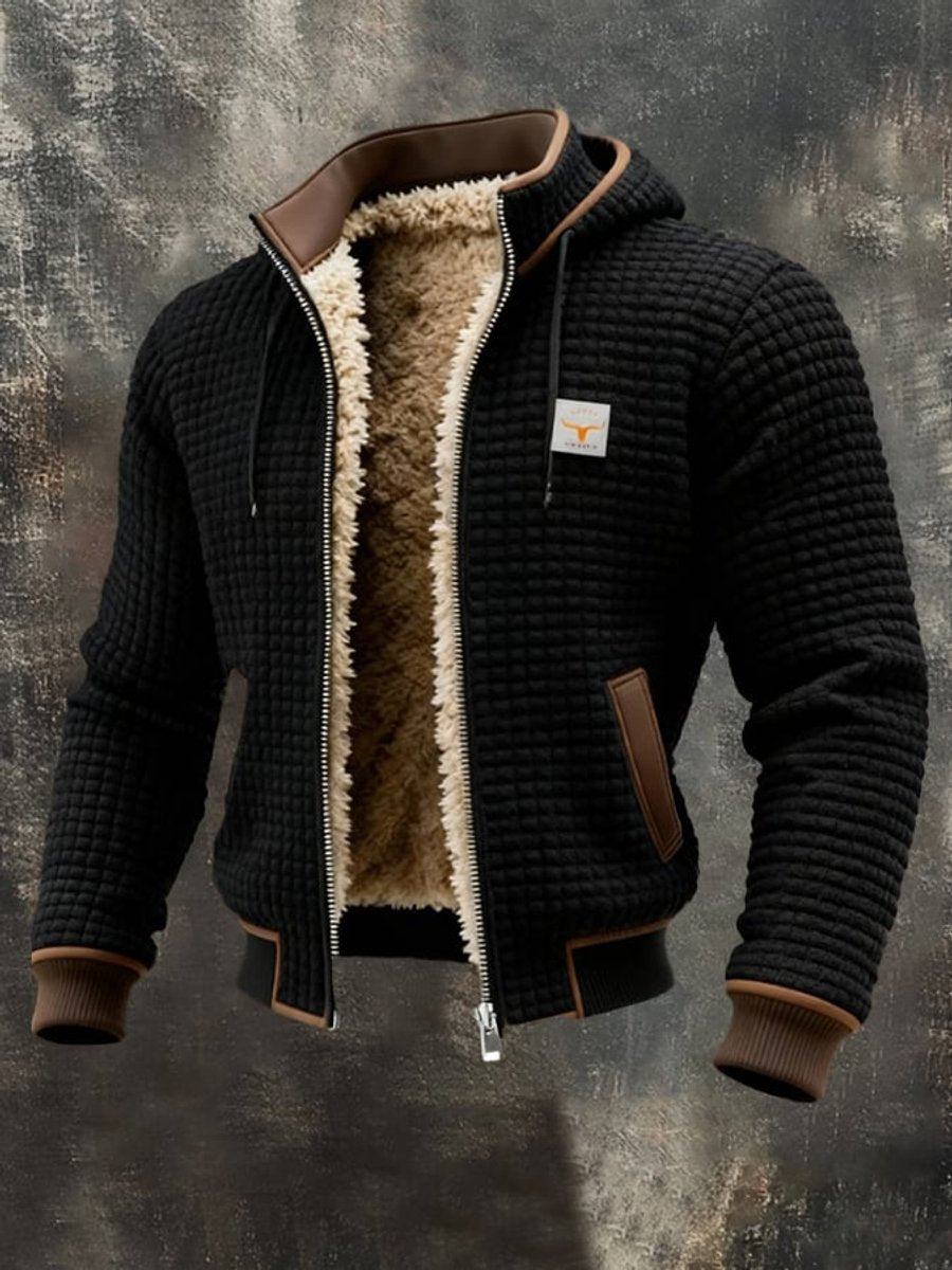 Ethan | Sherpa-Lined Quilted Leather-Trim Details Coat