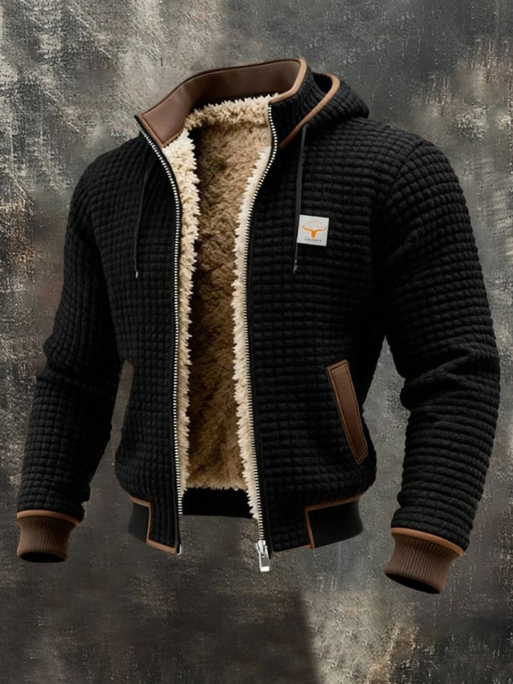 Ethan | Sherpa-Lined Quilted Leather-Trim Details Coat