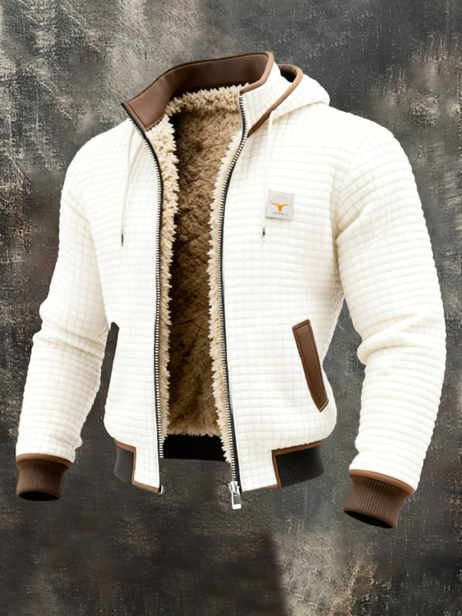 Ethan | Sherpa-Lined Quilted Leather-Trim Details Coat