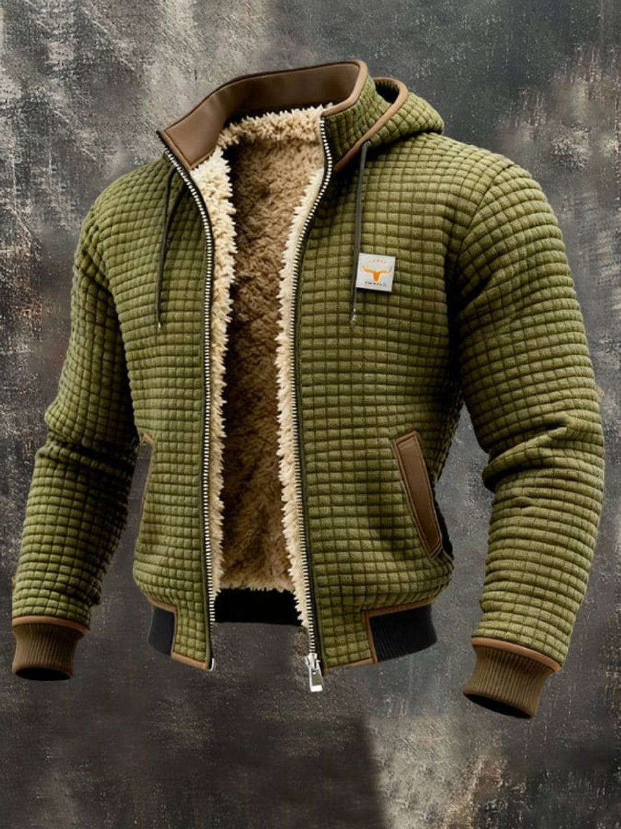 Ethan | Sherpa-Lined Quilted Leather-Trim Details Coat