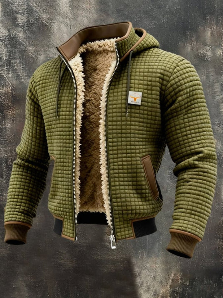 Ethan | Sherpa-Lined Quilted Leather-Trim Details Coat