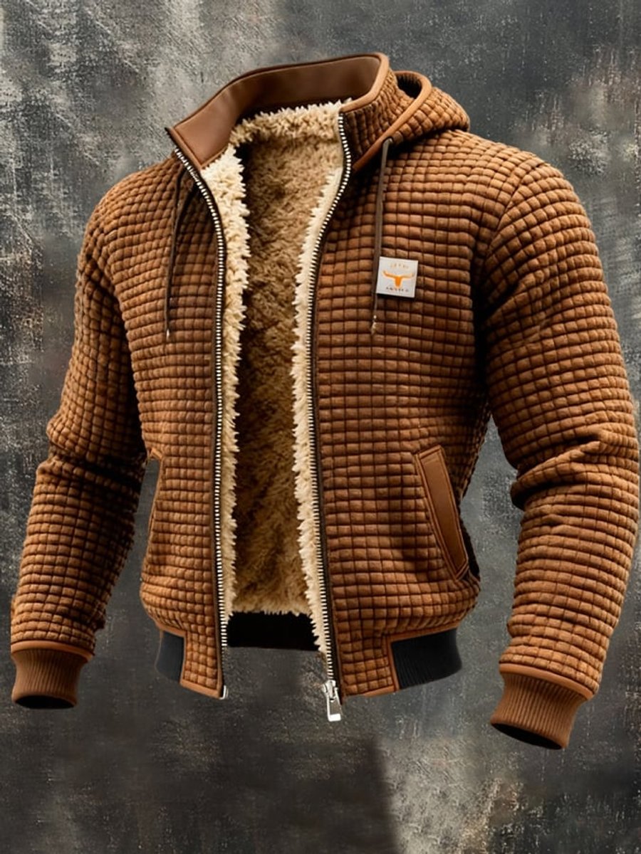 Ethan | Sherpa-Lined Quilted Leather-Trim Details Coat