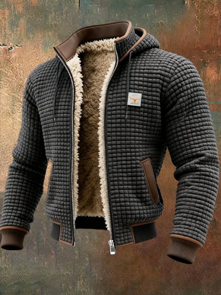 Ethan | Sherpa-Lined Quilted Leather-Trim Details Coat