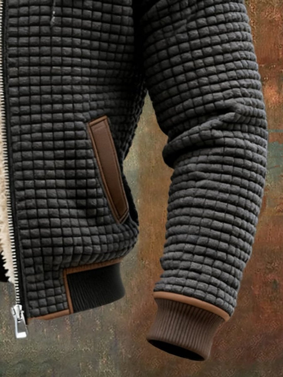 Ethan | Sherpa-Lined Quilted Leather-Trim Details Coat