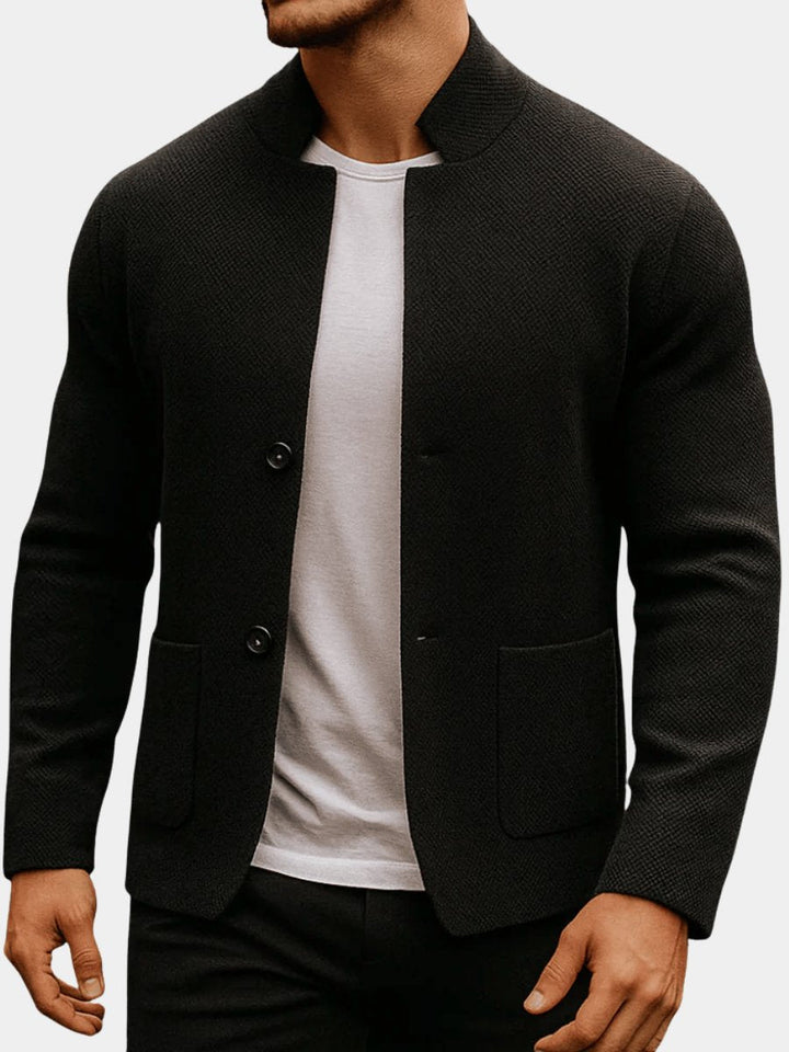 Owen | Quilted Mandarin Collar Patch Pockets Blazer
