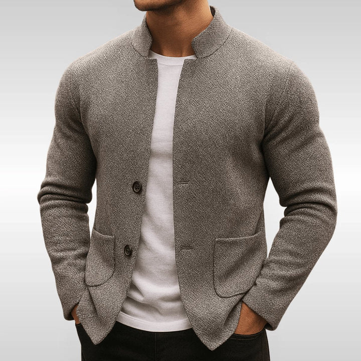 Owen | Quilted Mandarin Collar Patch Pockets Blazer