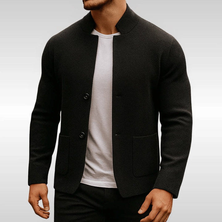 Owen | Quilted Mandarin Collar Patch Pockets Blazer