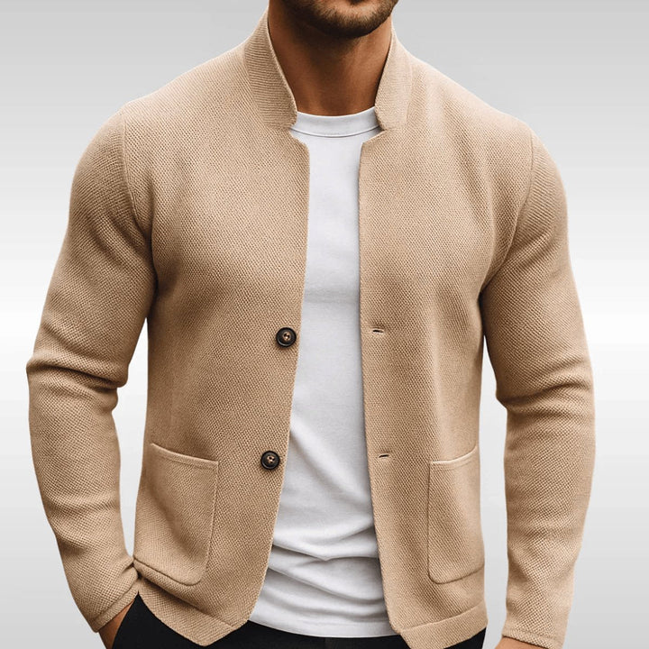 Owen | Quilted Mandarin Collar Patch Pockets Blazer