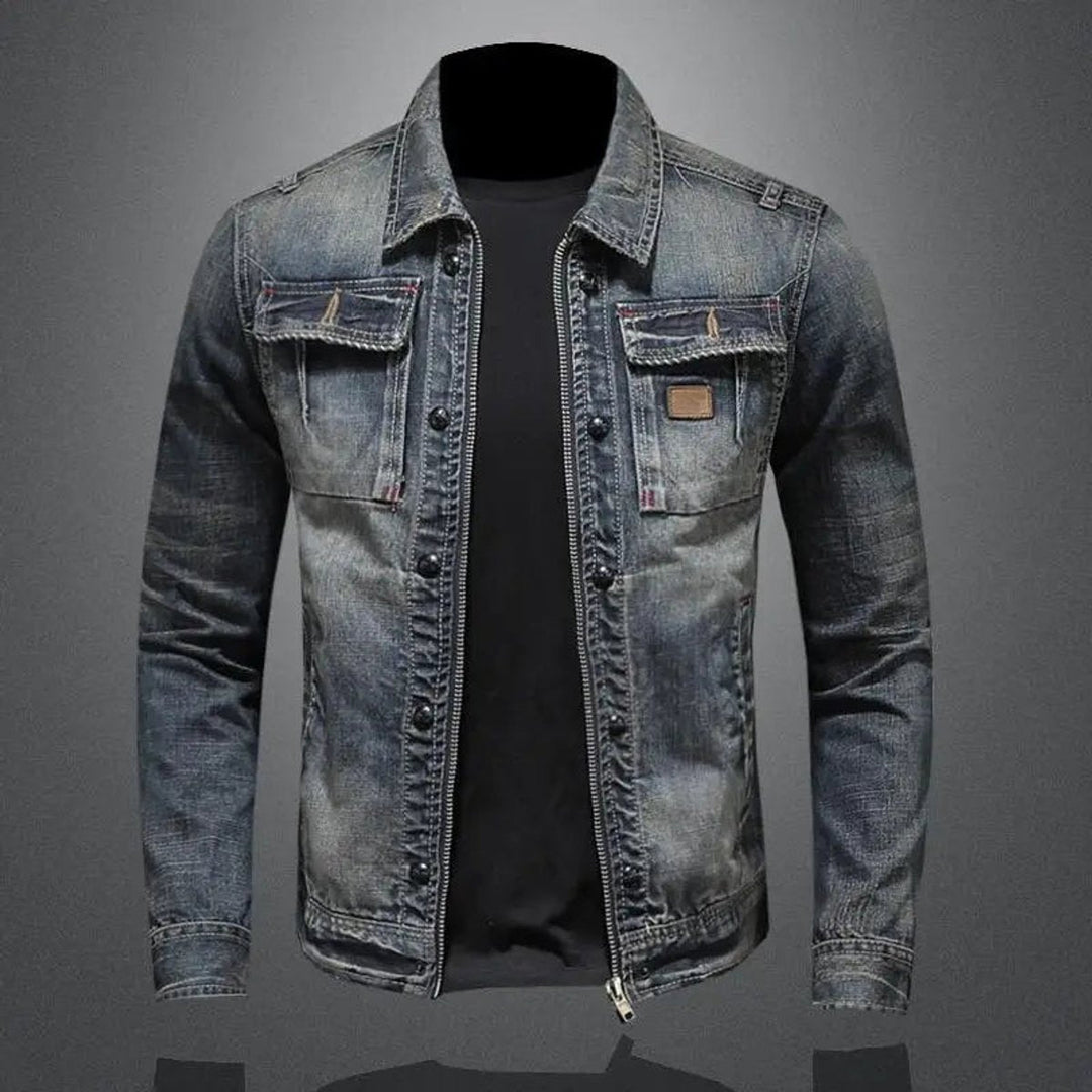 Lucas | Denim Vintage-Washed Look Dual Closure Coat