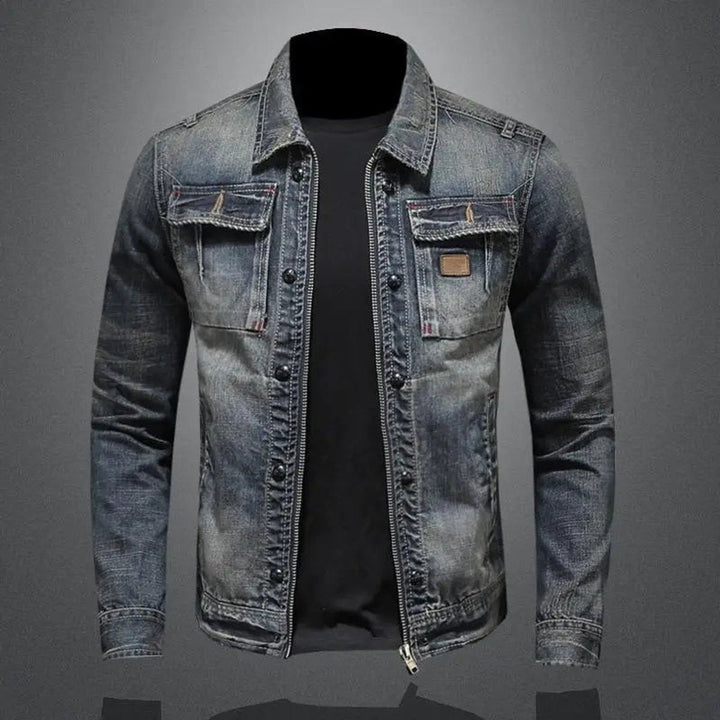 Lucas | Denim Vintage-Washed Look Dual Closure Coat