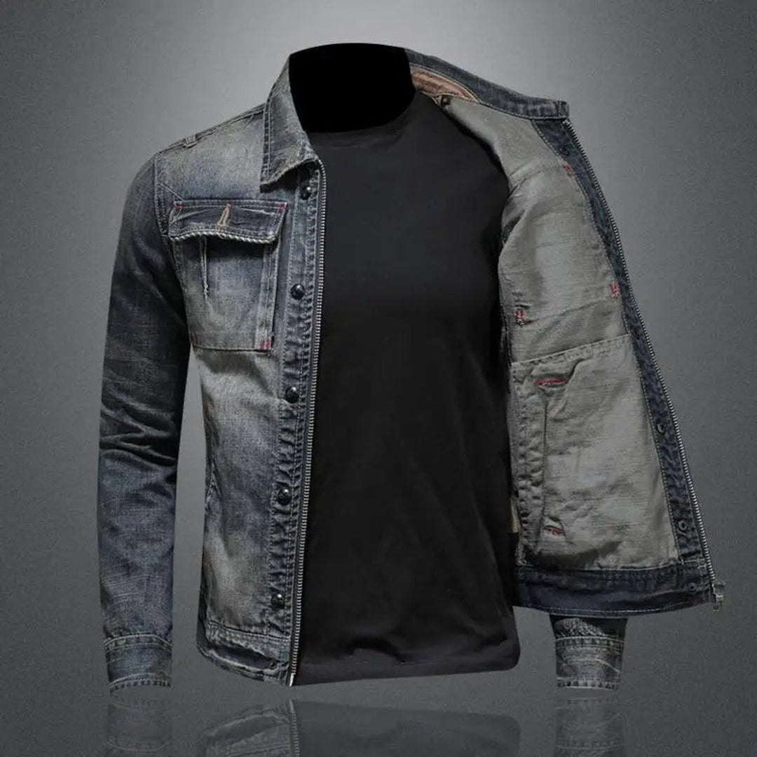 Lucas | Denim Vintage-Washed Look Dual Closure Coat