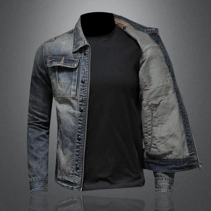 Lucas | Denim Vintage-Washed Look Dual Closure Coat