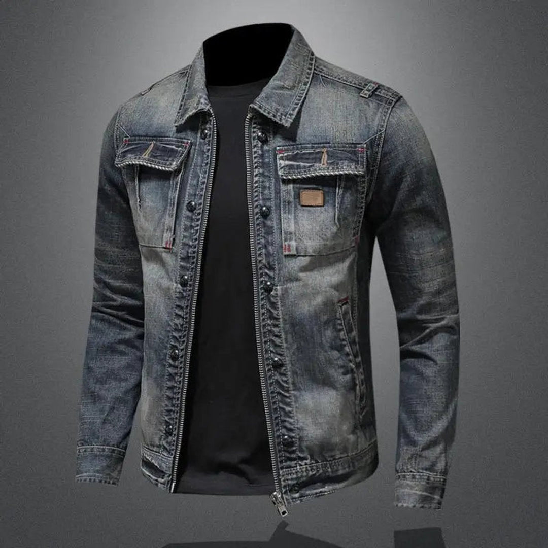 Lucas | Denim Vintage-Washed Look Dual Closure Coat