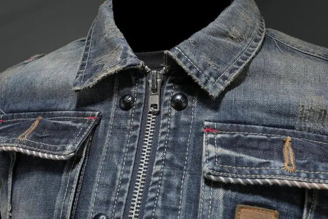 Lucas | Denim Vintage-Washed Look Dual Closure Coat