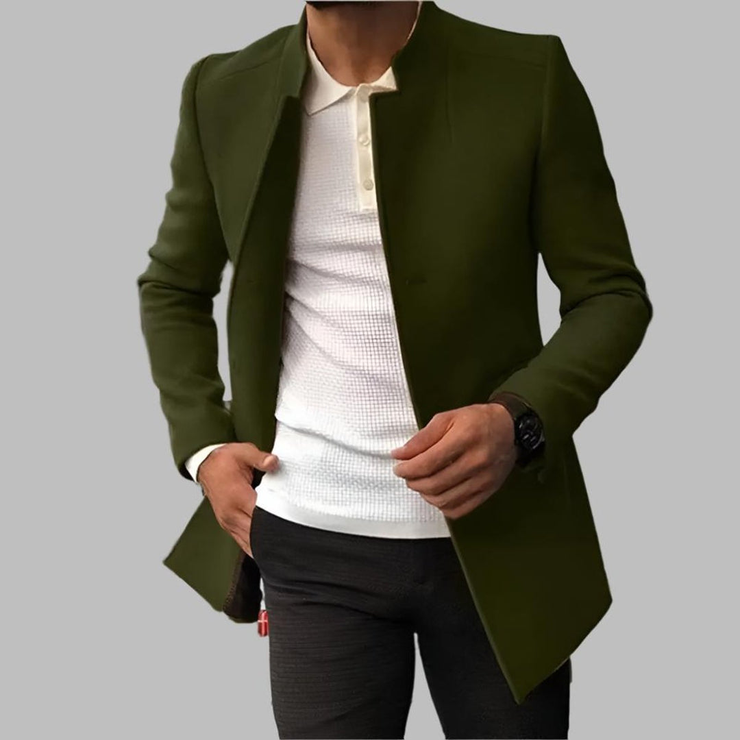 Alexander | Wool Tailored Slim Versatile Collarless Coat