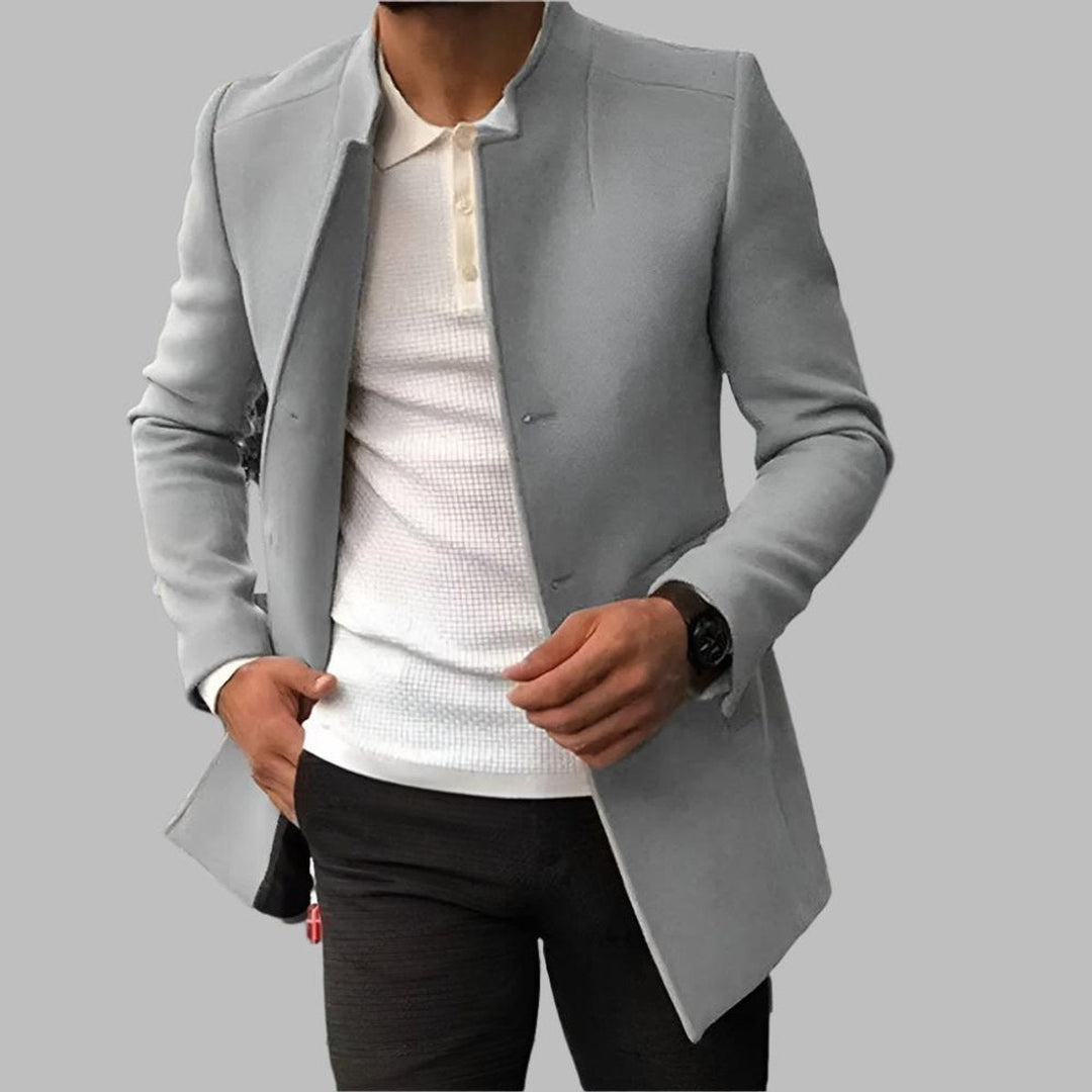 Alexander | Wool Tailored Slim Versatile Collarless Coat