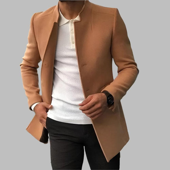 Alexander | Wool Tailored Slim Versatile Collarless Coat