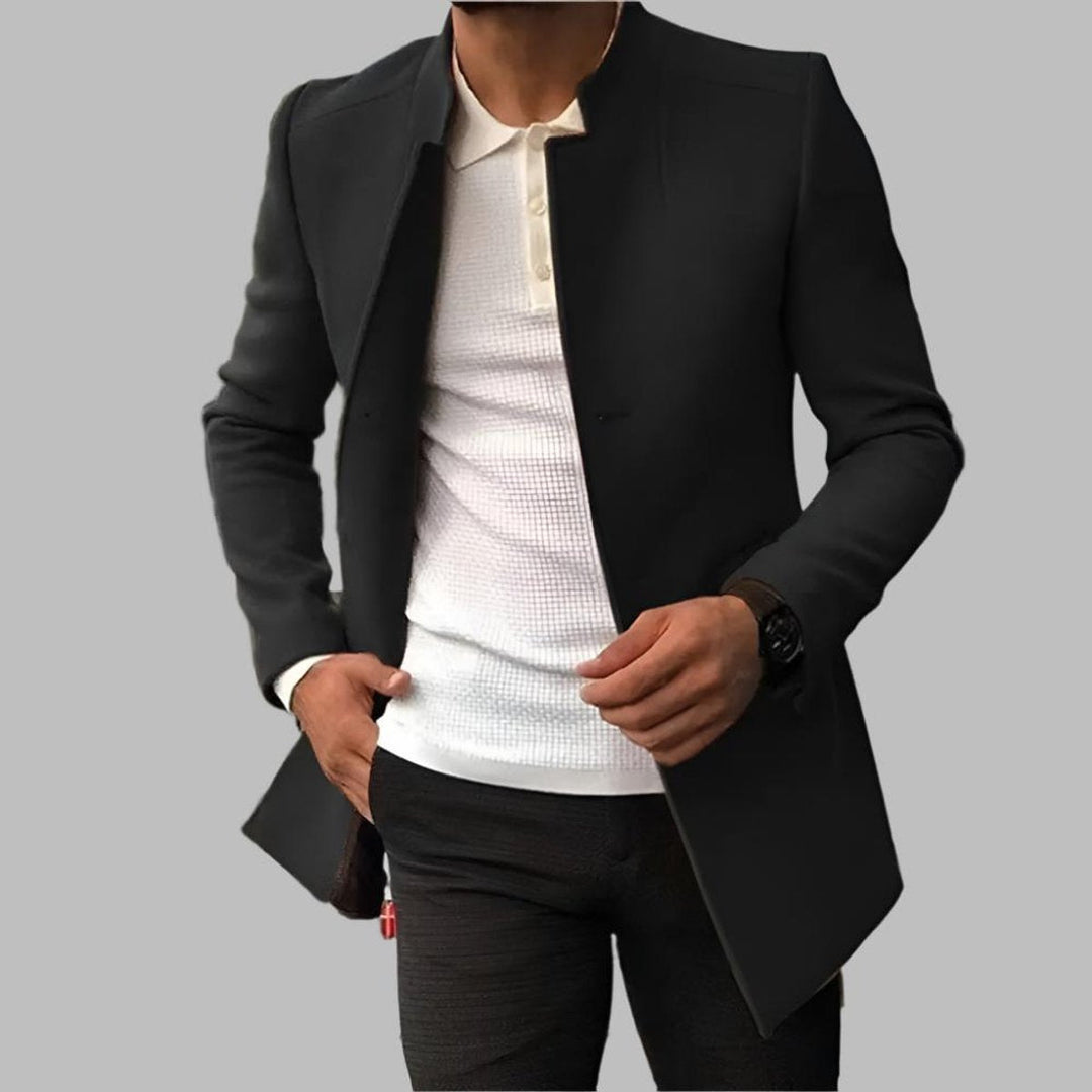 Alexander | Wool Tailored Slim Versatile Collarless Coat