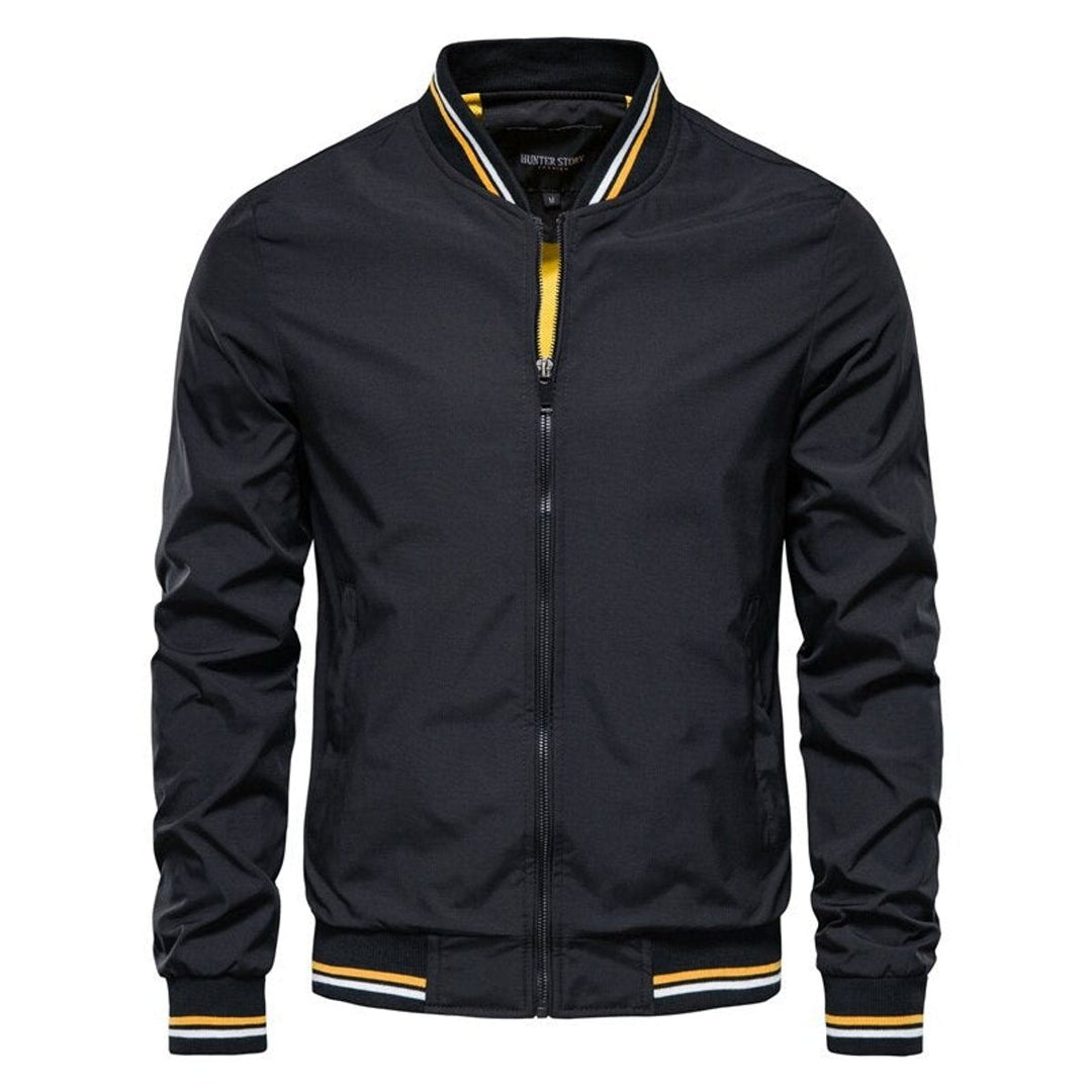 Ethan | Contrast Ribbed Full-Zip Closure Bomber Jacket