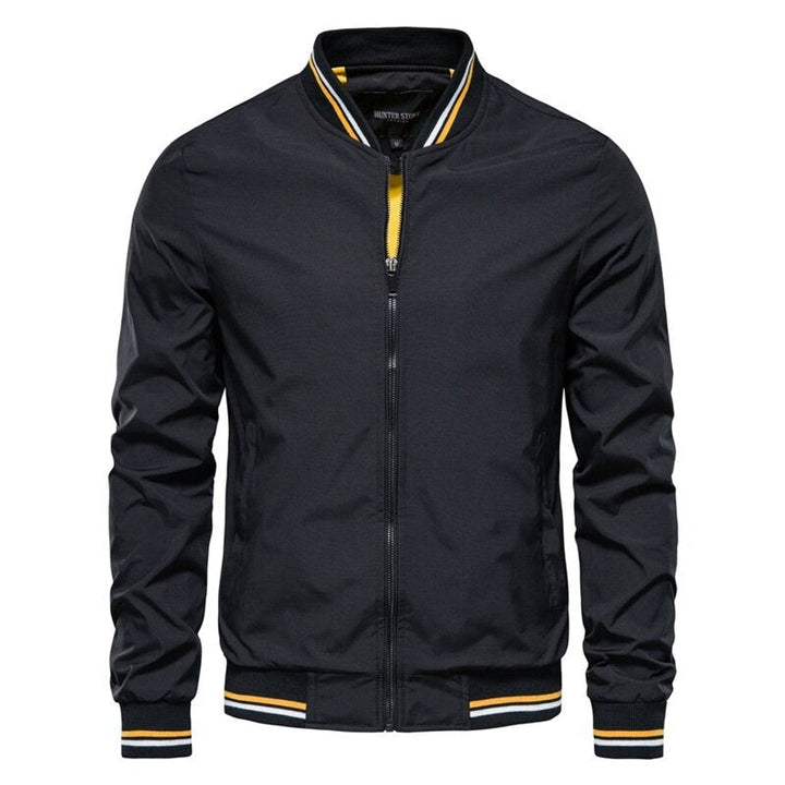 Ethan | Contrast Ribbed Full-Zip Closure Bomber Jacket