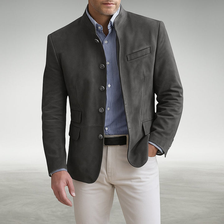 Owen | Mandarin Stand Functional Pocket Blazer