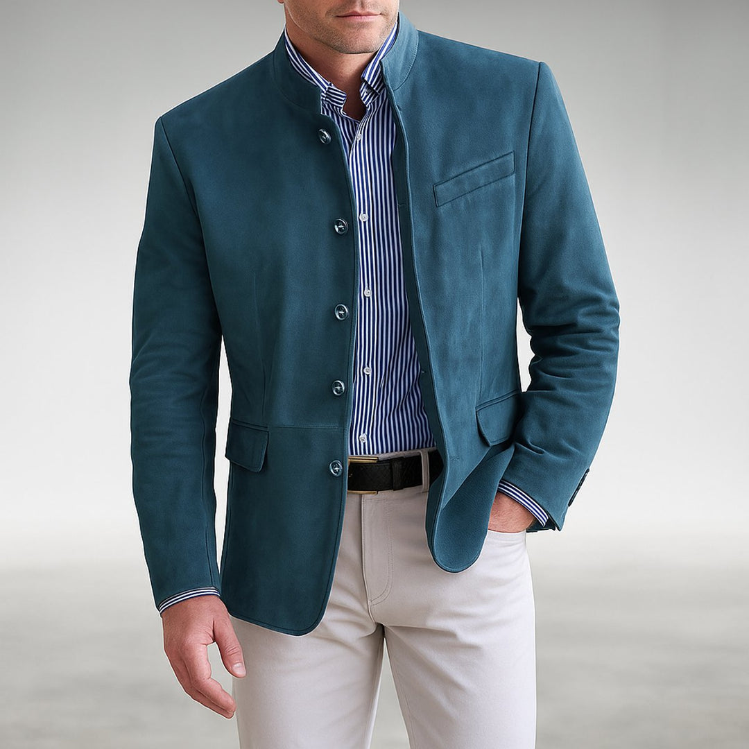 Owen | Mandarin Stand Functional Pocket Blazer