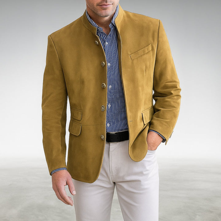 Owen | Mandarin Stand Functional Pocket Blazer
