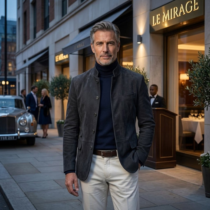 Owen | Mandarin Stand Functional Pocket Blazer