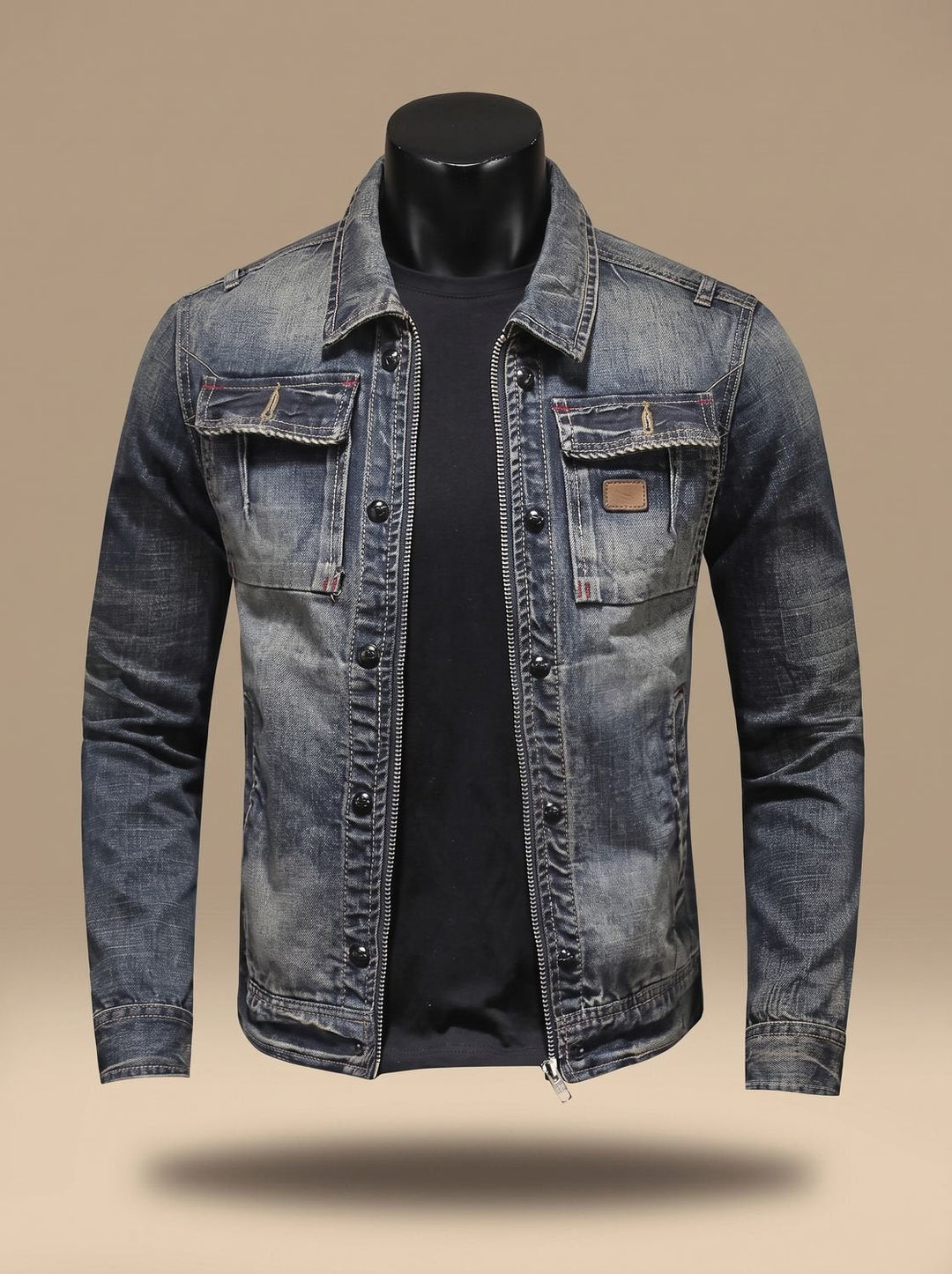 William | Denim Dual Closure Functional Pockets Trucker Jacket