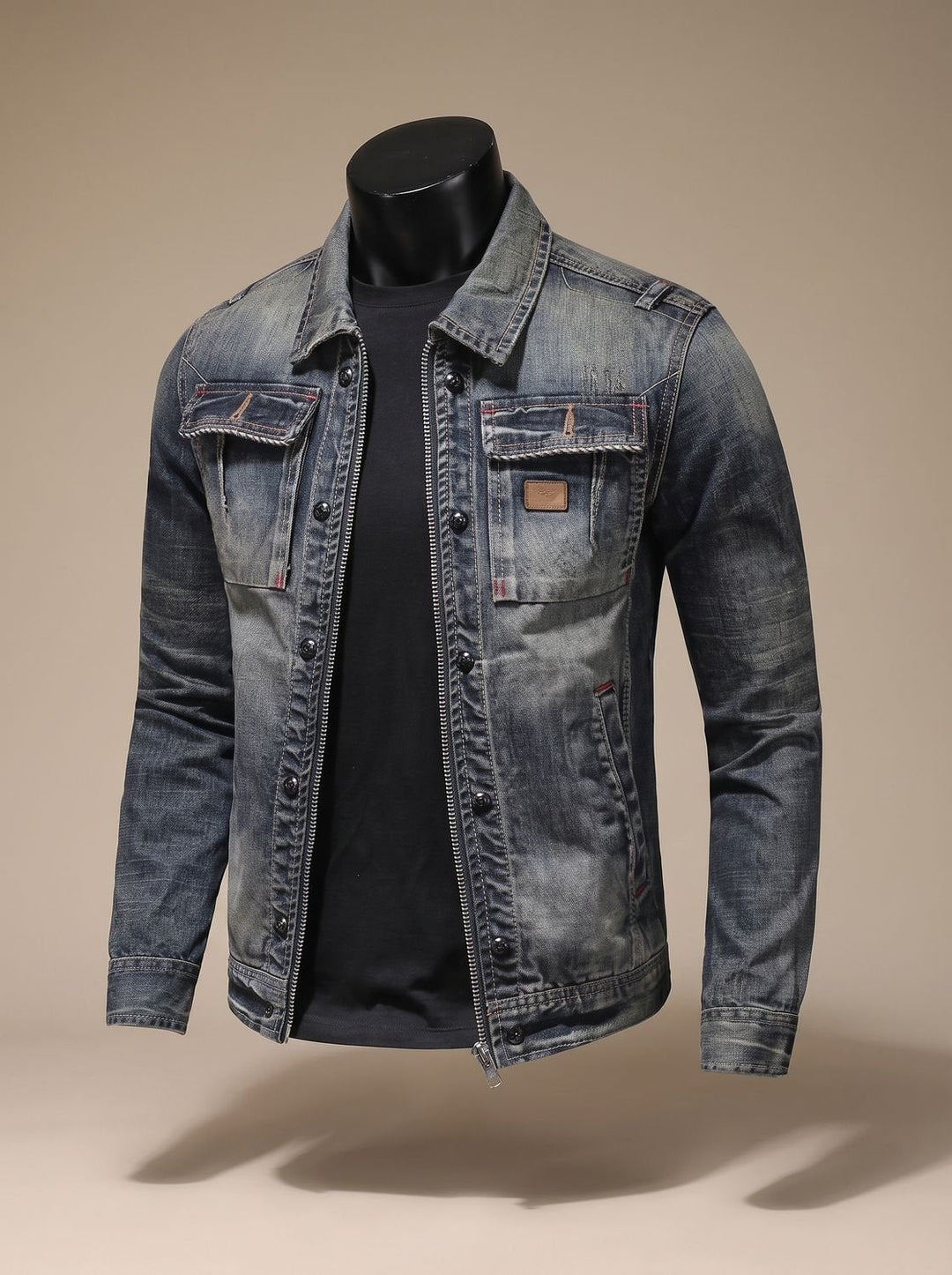 William | Denim Dual Closure Functional Pockets Trucker Jacket