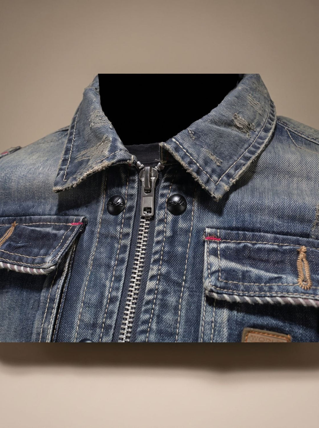 William | Denim Dual Closure Functional Pockets Trucker Jacket