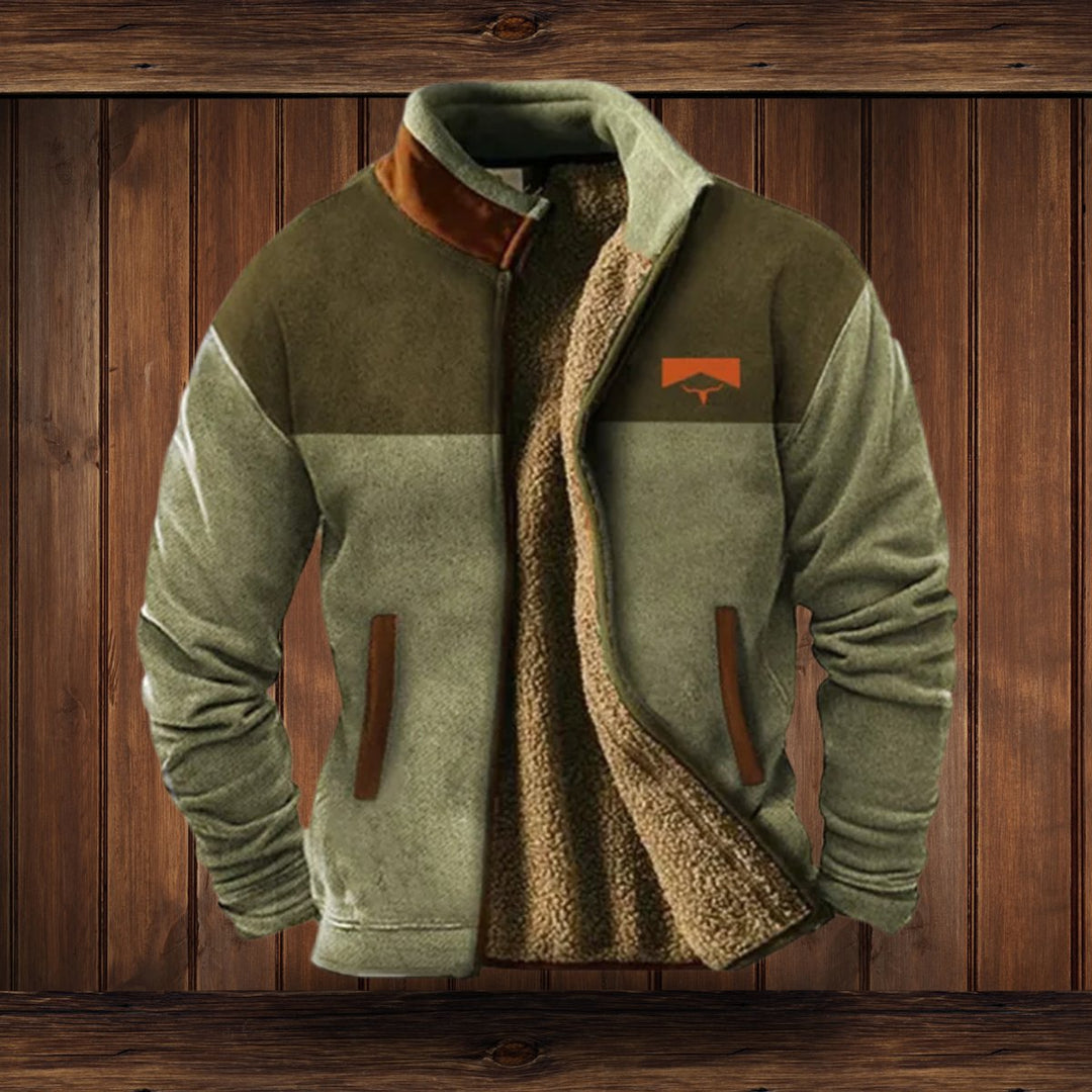 Alexander | Sherpa-Lined Southwestern Sleeve Full-Zip Versatility Bomber Jacket